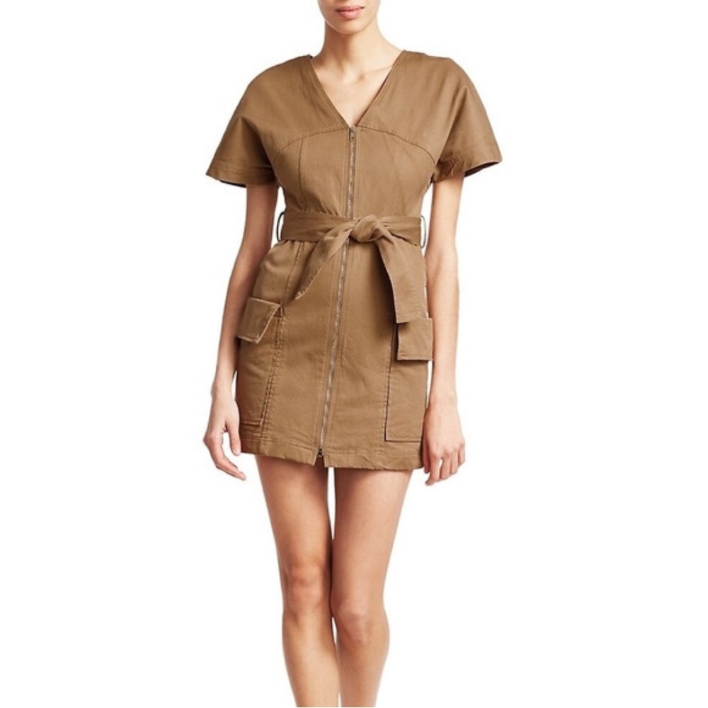 NWOT/Never Worn A.L.C. Bellamy Twill Belted Mini Dress Size 00 Brown/Tan
